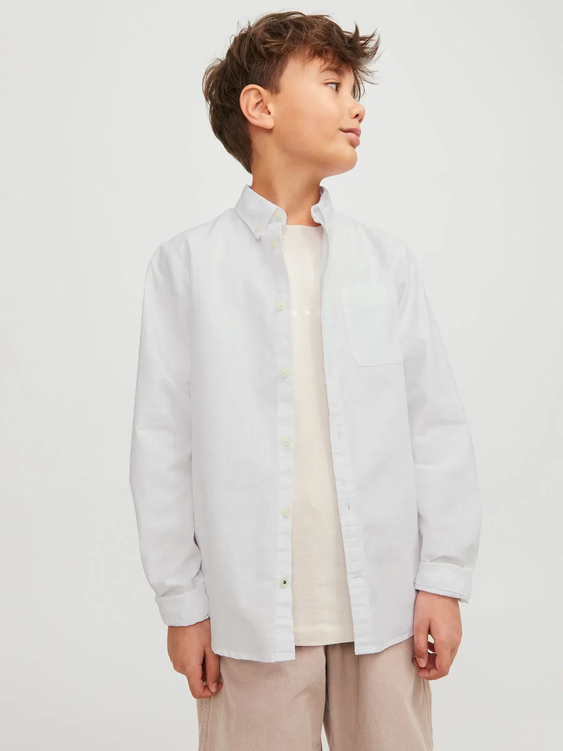 Рубашка оксфорд JACK & JONES Junior, белый — фото 3