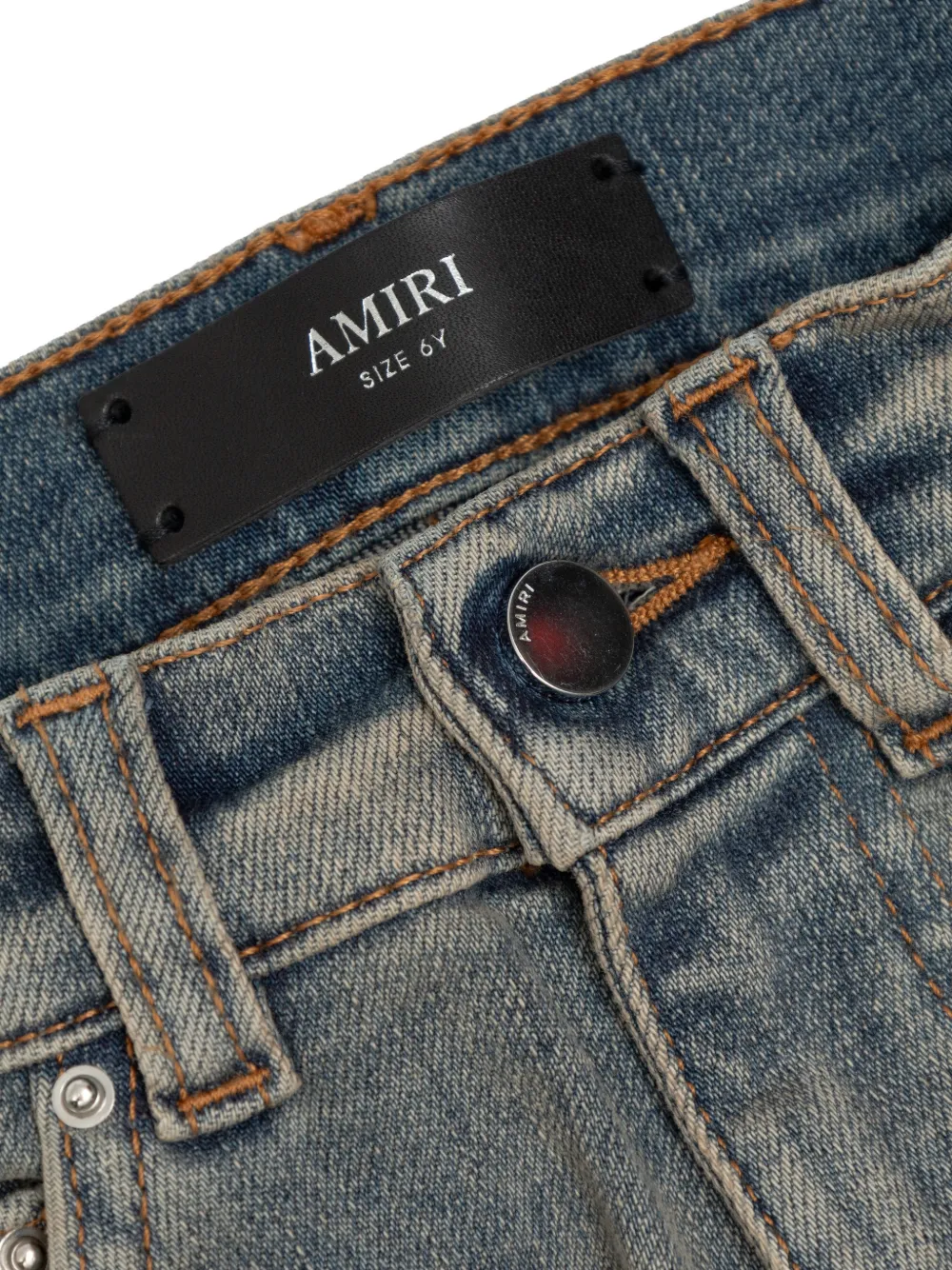Джинсы с аппликацией в виде костей Amiri Kids, синий — фото 3