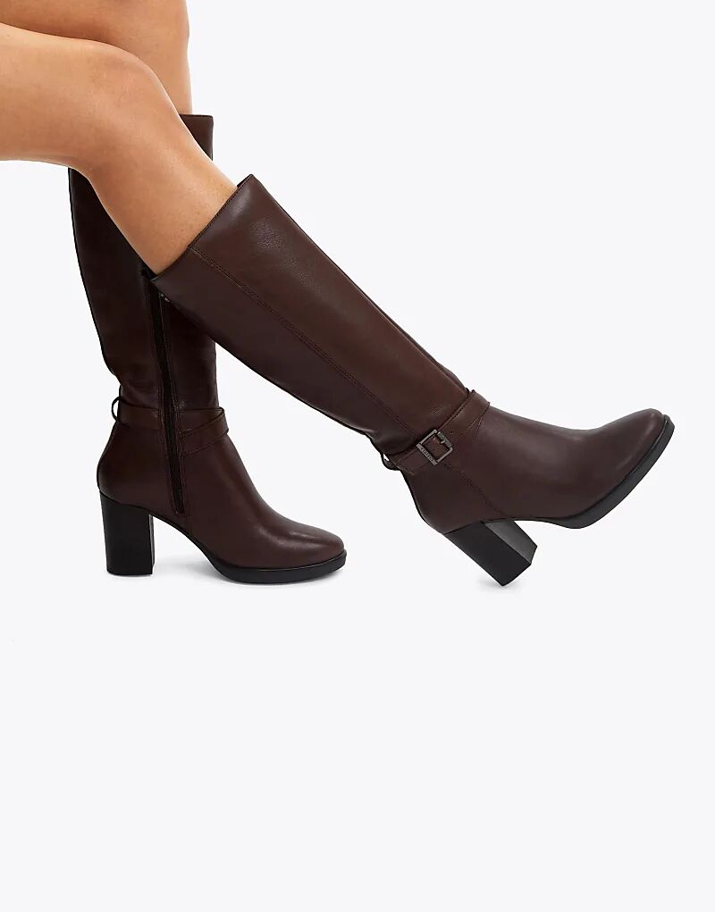 Сапоги Carvela Silver 2 с высоким коленом из темно-коричневой кожи — фото 4