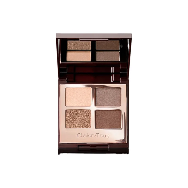 Charlotte Tilbury Тени для век CT Luxurious Color 4 Colors, Pink Brown Delicate Clear, легко растушевываются, 5.2г/6г, подарок на день рождения, THE GOLDEN GLOW Sparkling Gold