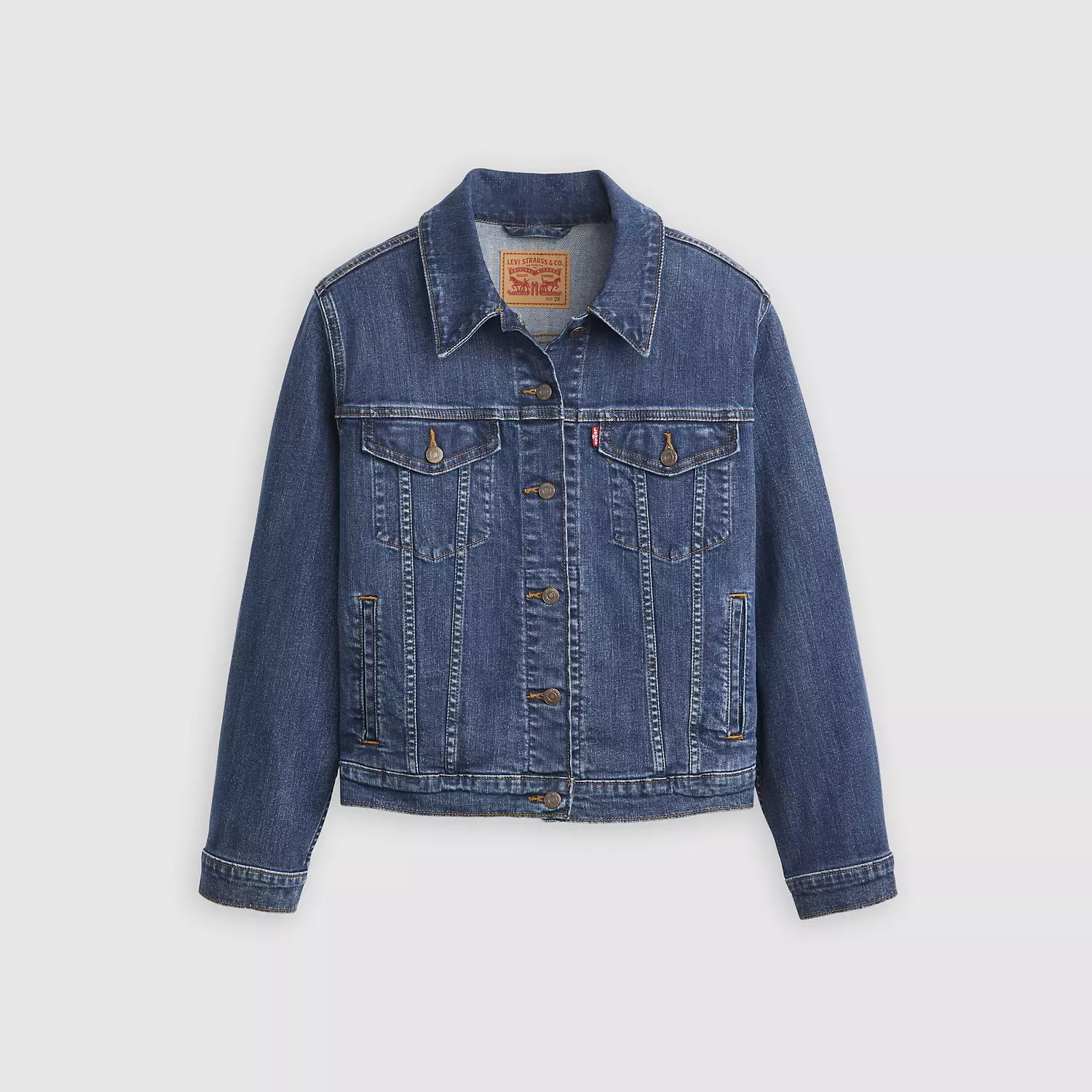 Оригинальная куртка дальнобойщика (большие размеры) Levi's, цвет See Her Run - Medium Wash — фото 3
