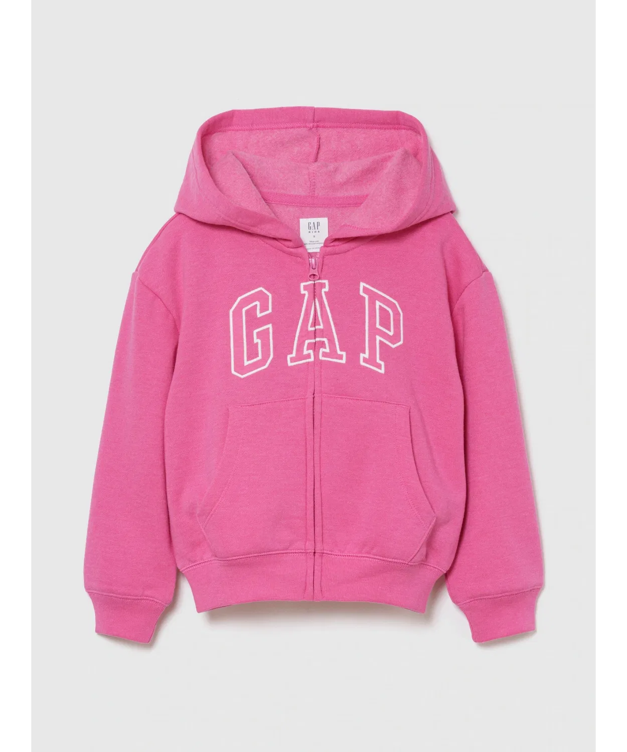 Детская кофта-худи с молнией GAP, из хлопка и полиэстера, розовая