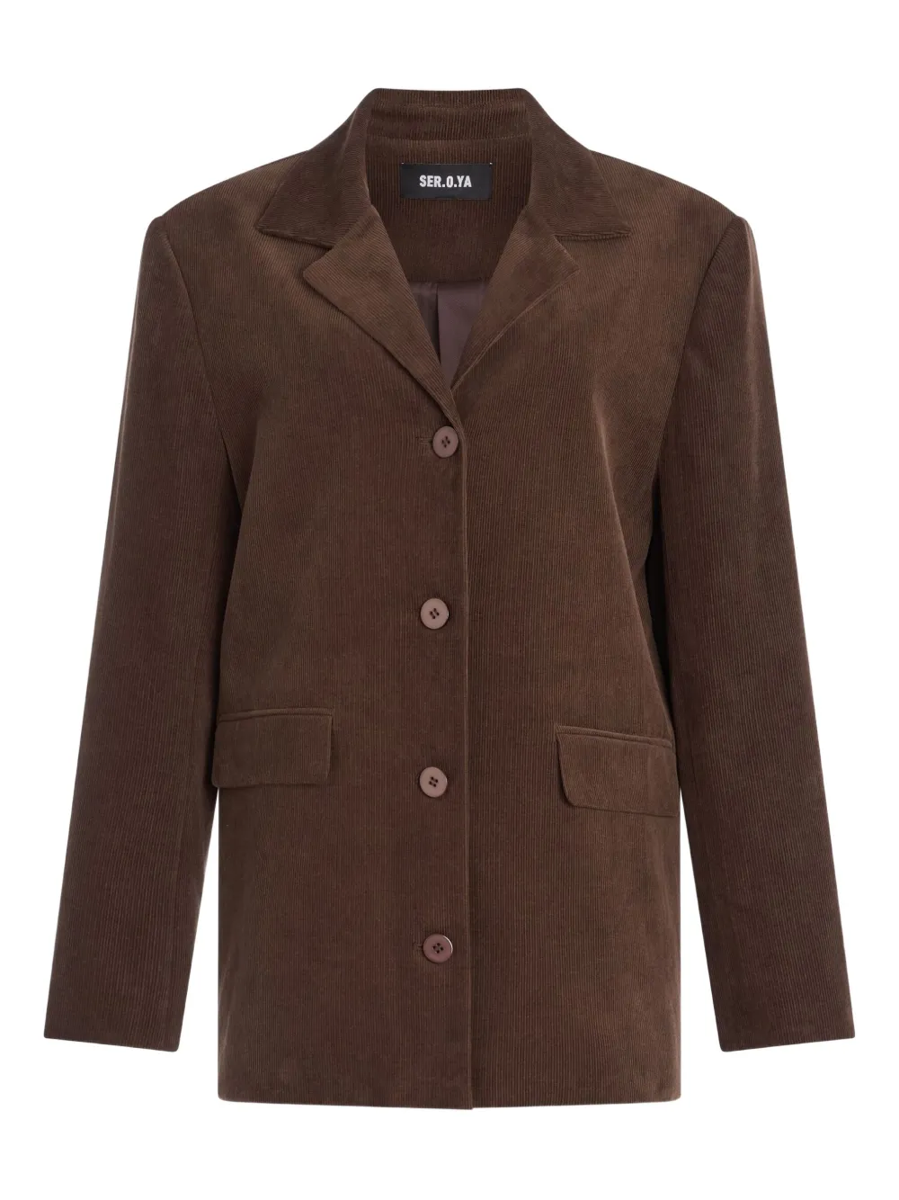 

Кордуровый пиджак на пуговицах Hera SER.O.YA, коричневый