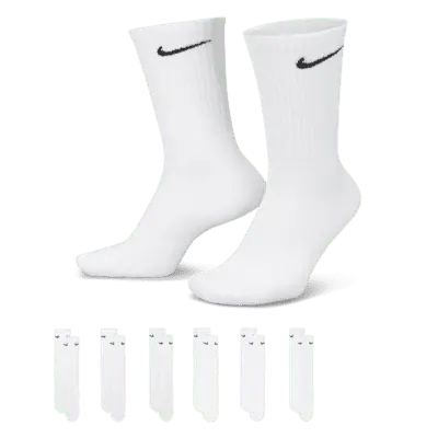 Носки Nike Everyday Cushioned Training Crew (6 шт), белый/черный