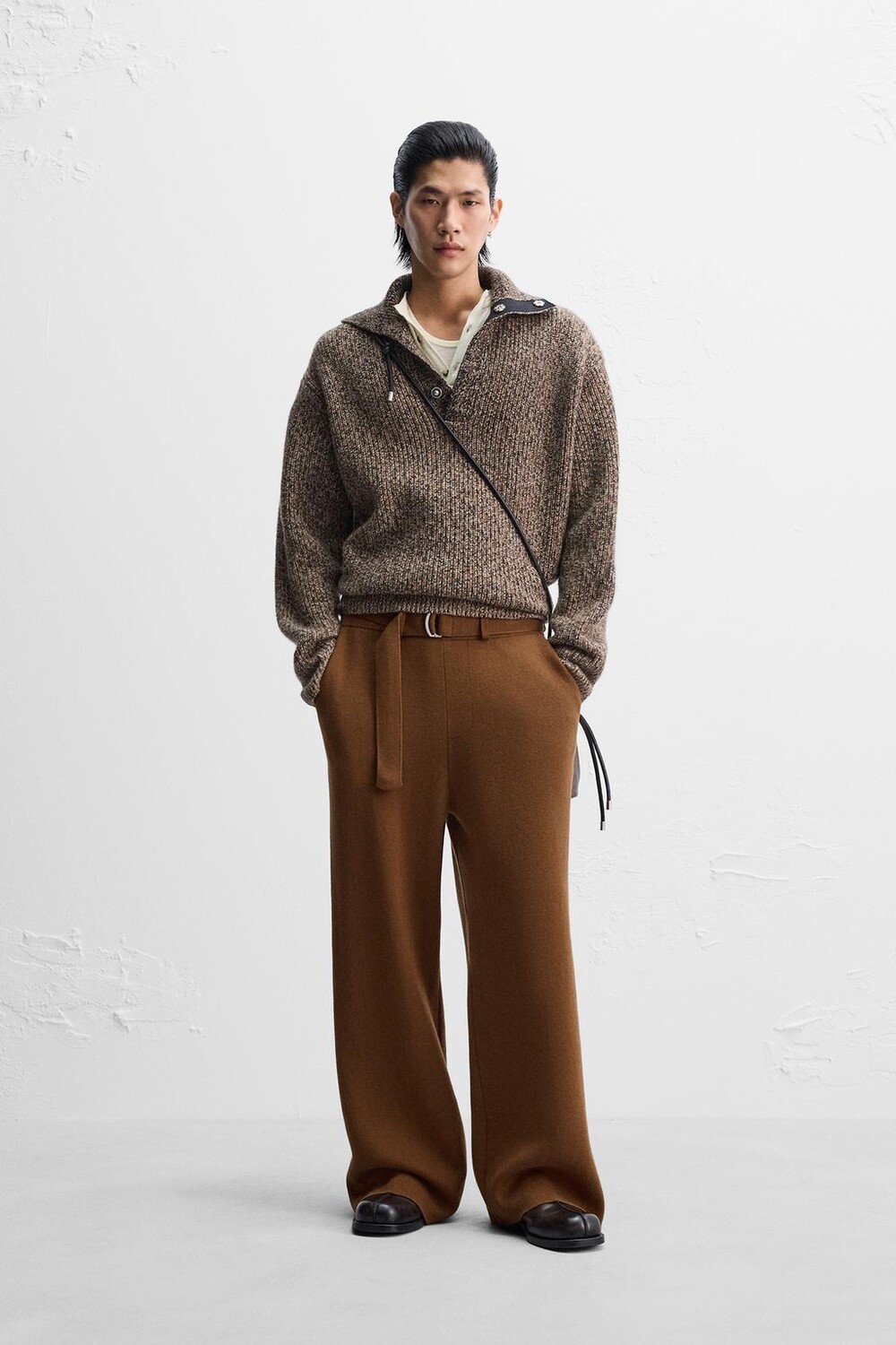 

Трикотажные брюки с поясом nanushka x zara ZARA, коричневый