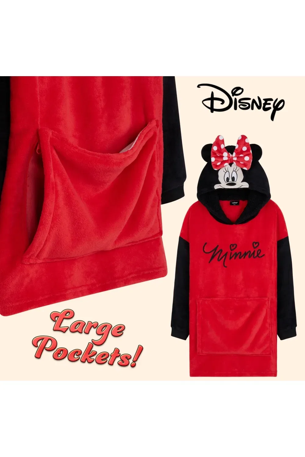 Детская толстовка-плед 2-в-1 Minnie Mouse Disney, мультиколор — фото 4
