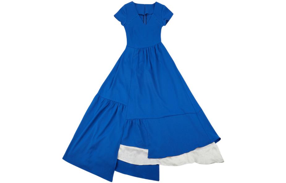 

Многослойное асимметричное миди-платье ADER ERROR, синий