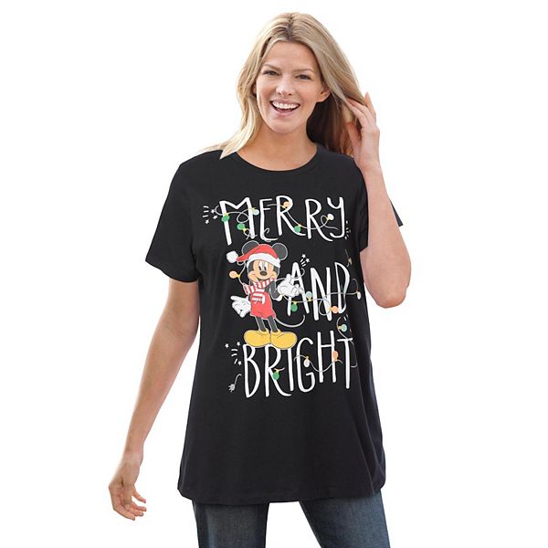 

Футболка Disney Mickey Merry & Bright черная plus size Ellos, Черный, Футболка Disney Mickey Merry & Bright черная plus size Ellos