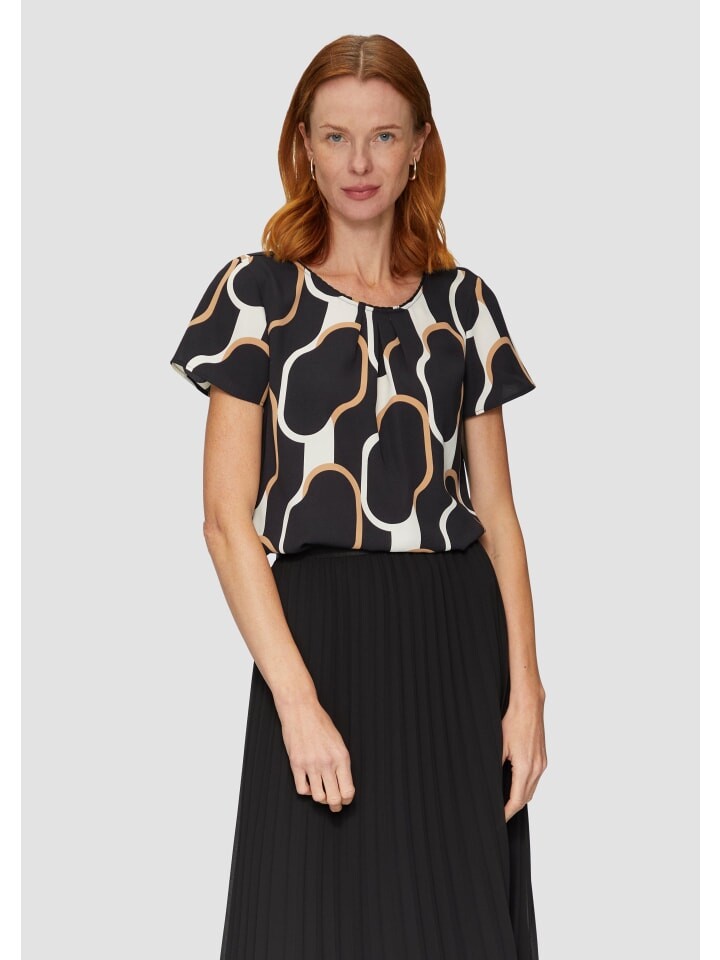 

Блуза s.Oliver BLACK LABEL Bluse kurzarm, цвет Mehrfarbig-schwarz