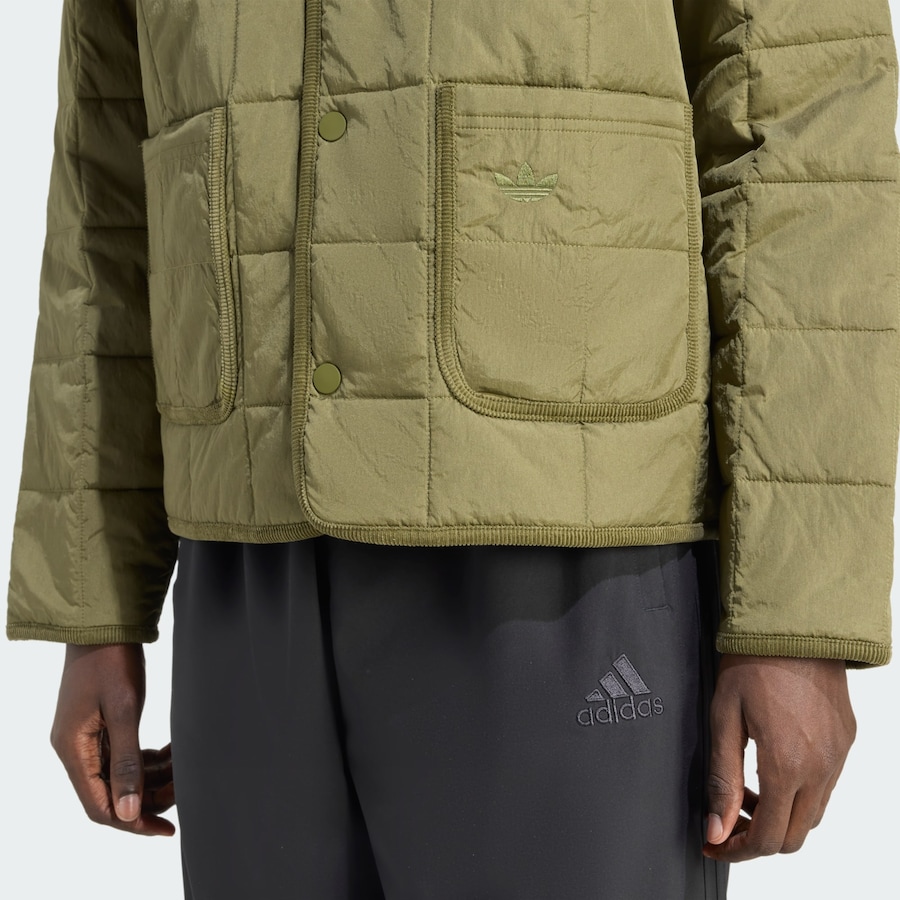 Куртка межсезонная ADIDAS ORIGINALS Quilted, оливковый — фото 4