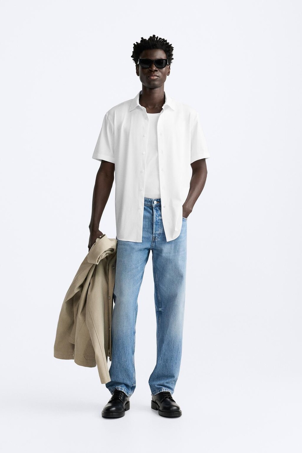 

Стрейч-рубашка ZARA, белый