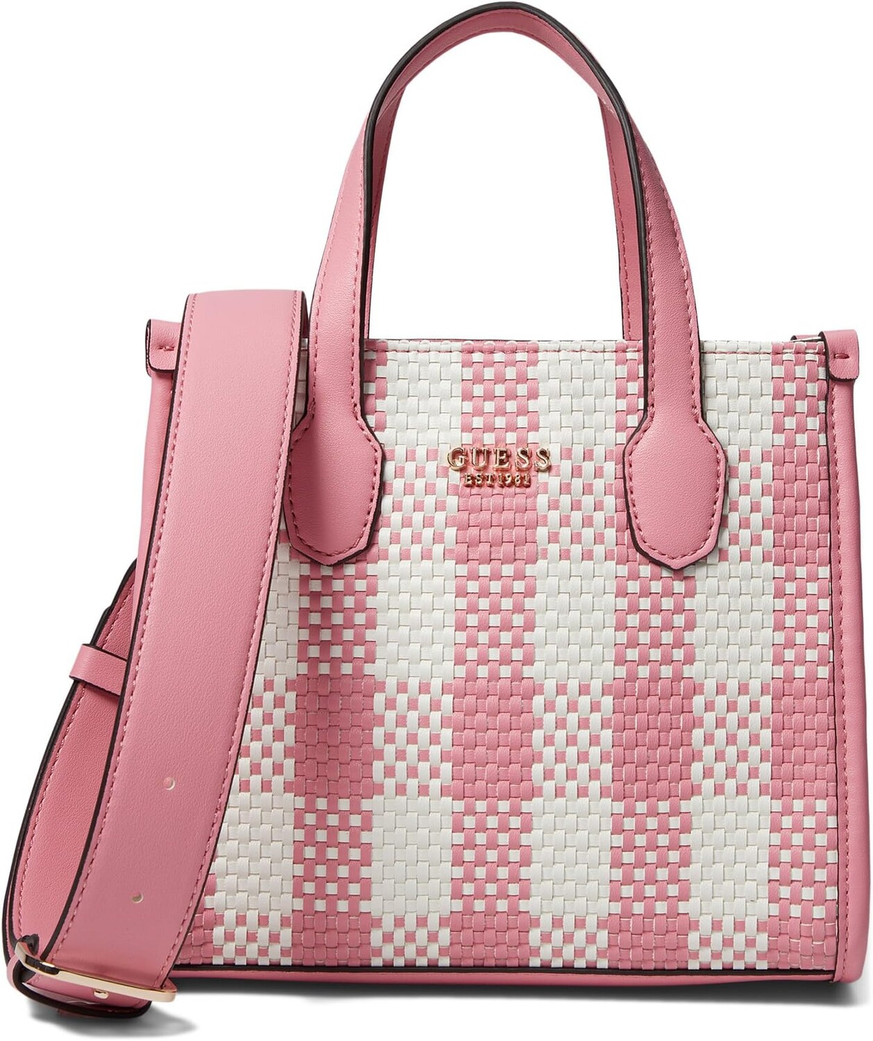 

Сумка-тоут GUESS Silvana Double Compartment Mini Tote, цвет Pink Multi