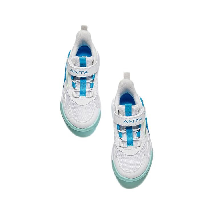 Баскетбольные кроссовки Cement Busters Kids PS Low-top ANTA белые/новые флуоресцентные светло-зеленые-1 Anta Kids, зеленый — фото 3
