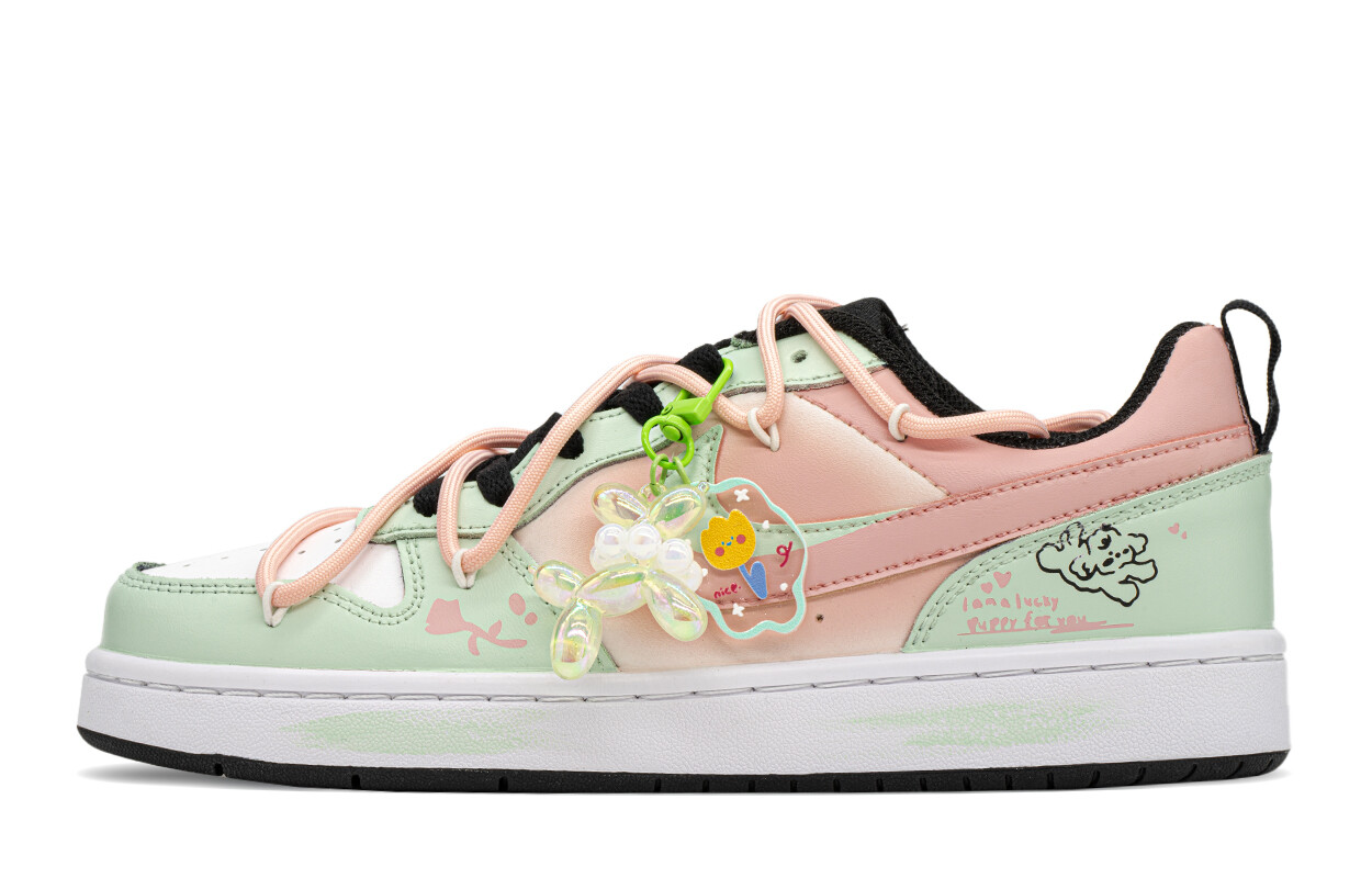 

Кроссовки Nike Court Borough Skateboarding Shoes Women's Low-top Green/Pink, цвет Pink Moon/Nori/Magnet