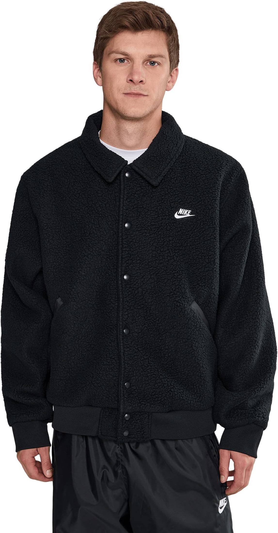 

Мужская тренерская куртка Club Sherpa Nike, Black/White
