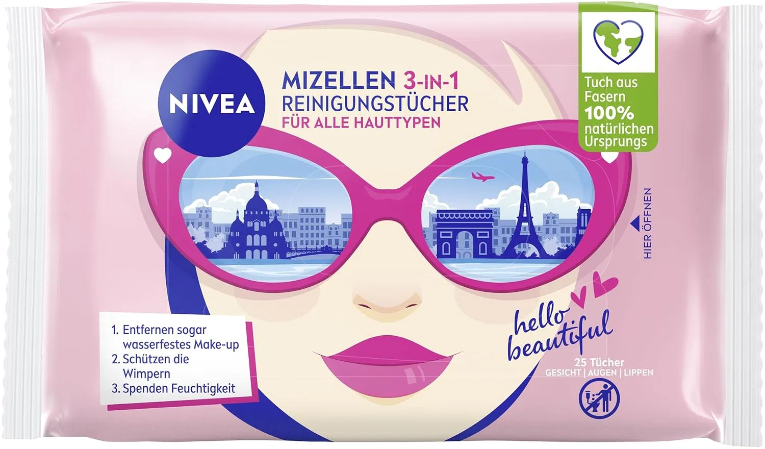 Мицеллярная вода Beiersdorf — Мицеллярные очищающие салфетки -в-1 с провитамином B5 от Nivea