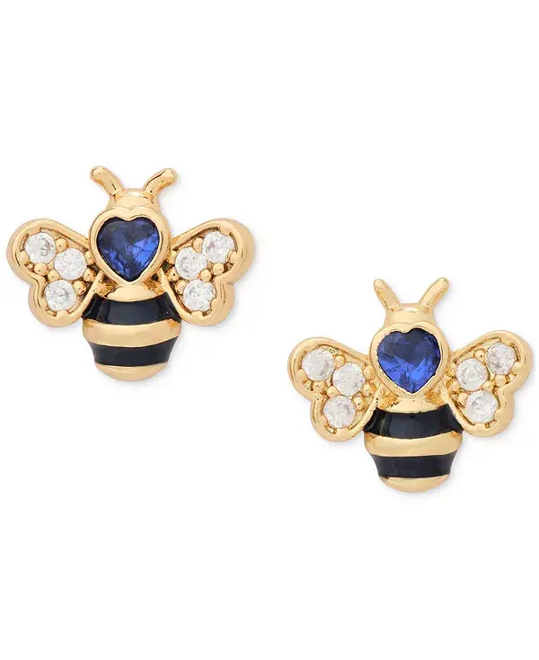 

Серьги-Гвоздики в виде пчелы с кубическим цирконием золотистого оттенка Kate Spade New York, multi