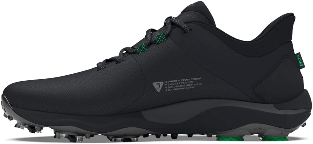 Мужские гольфтуфли Under Armour Drive Pro Wide, черный/металлик — фото 2