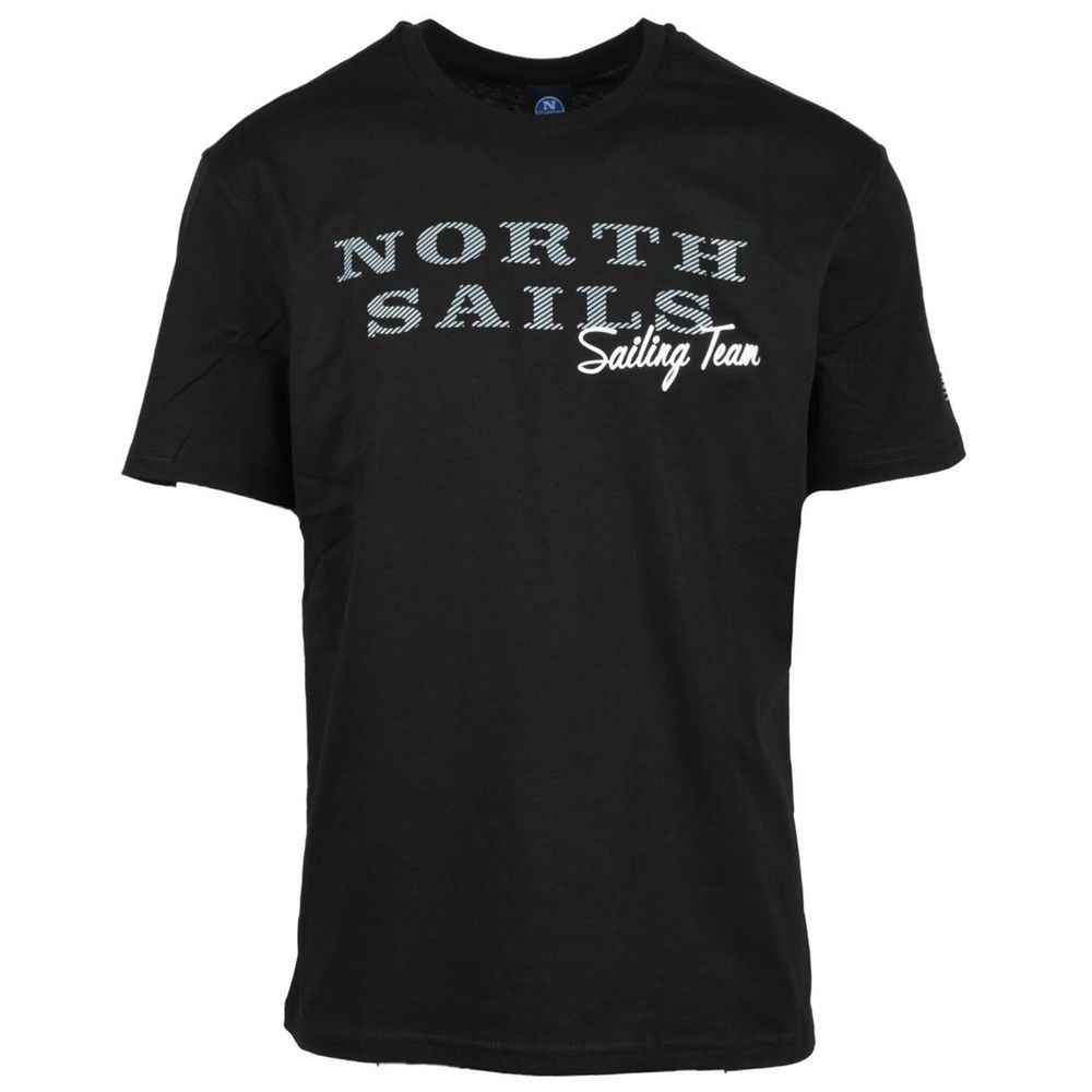 

Футболка из хлопка с тисненым логотипом в классическом черном цвете North Sails