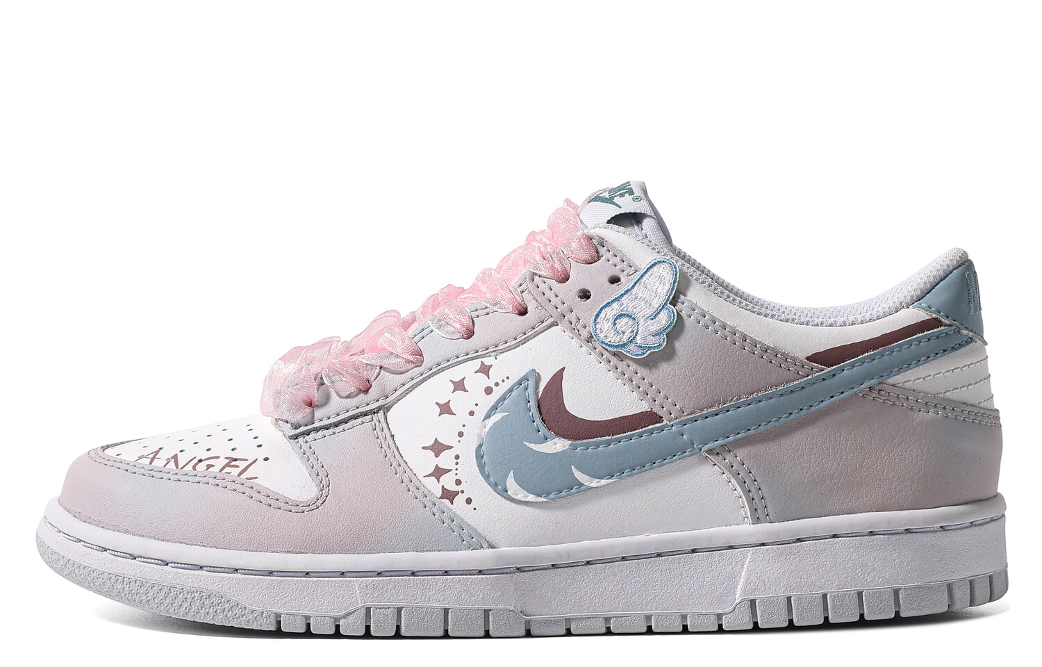 

Кроссовки Nike Dunk Skateboarding Shoes Women's Low-top Blue/White/Pink, голубой, Синий, Кроссовки Nike Dunk Skateboarding Shoes Women's Low-top Blue/White/Pink, голубой