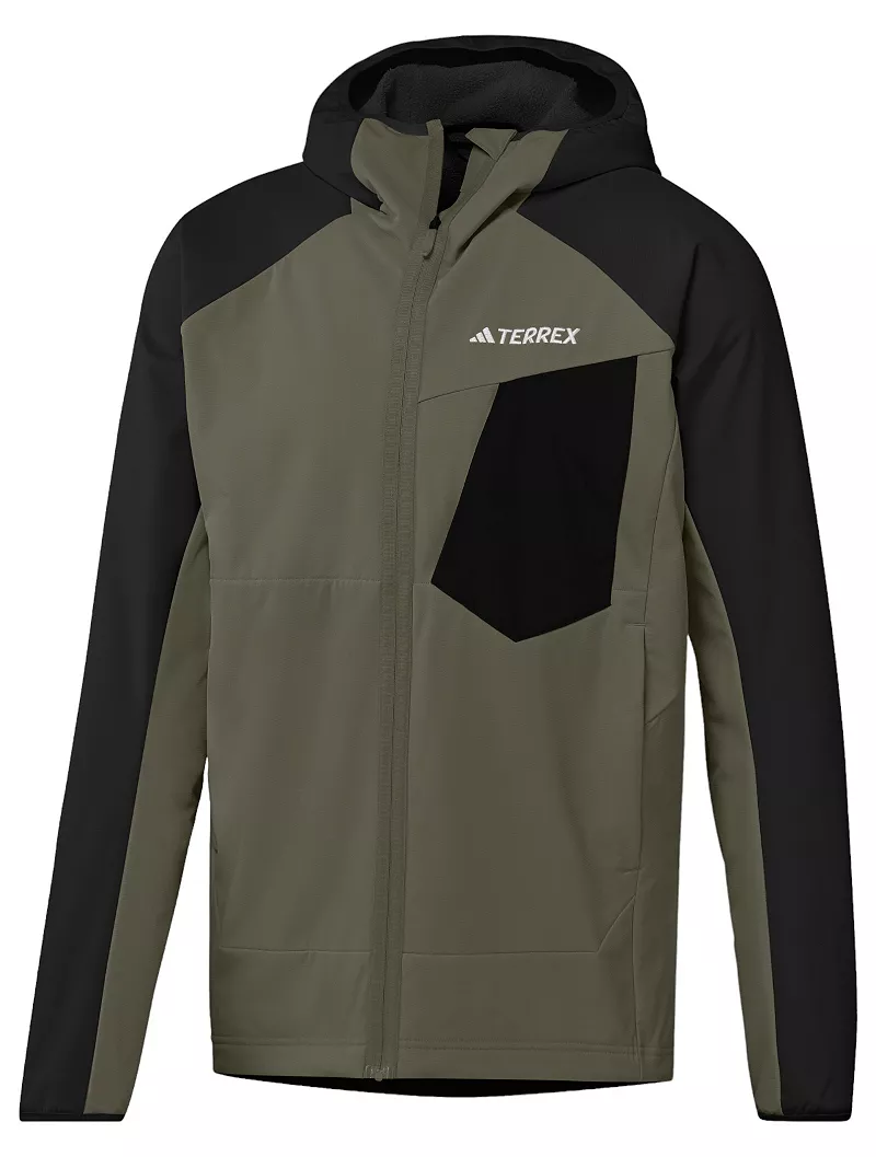 

Мужская флисовая куртка Adidas Terrex Xperior Softshell с капюшоном, цвет Olive Strata