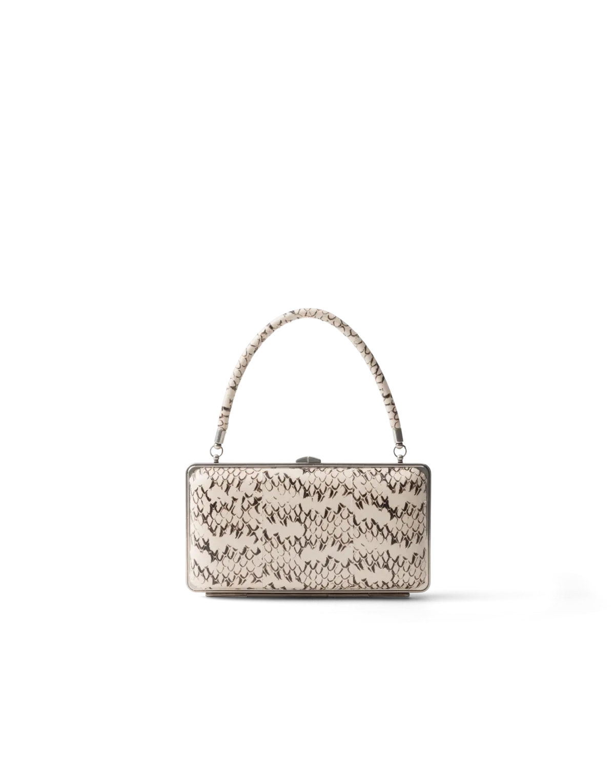 

Клатч из кожи айерса Prada, серый