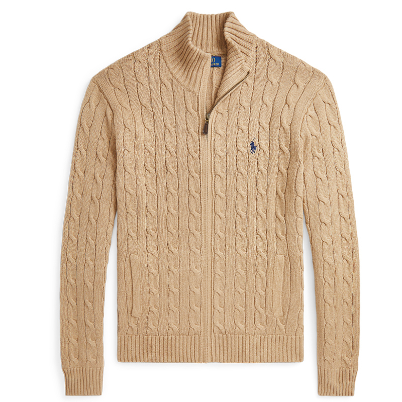 

Кашемировый свитер поло Cable Knit Ralph Lauren, верблюжий