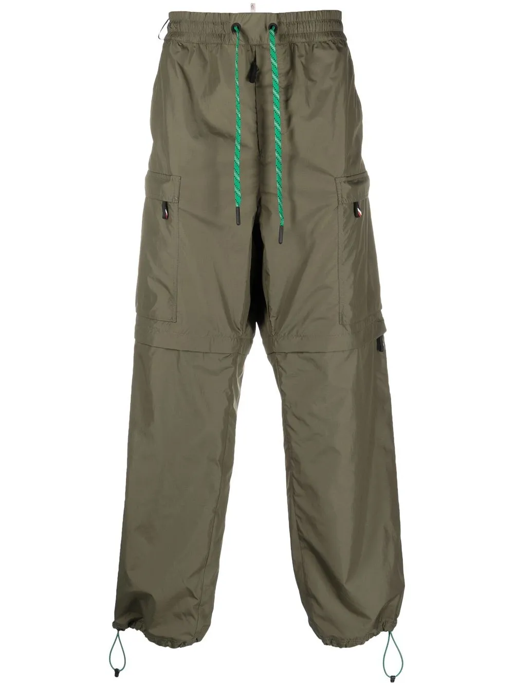 

Прямые брюки с контрастной отделкой Moncler Grenoble, зеленый