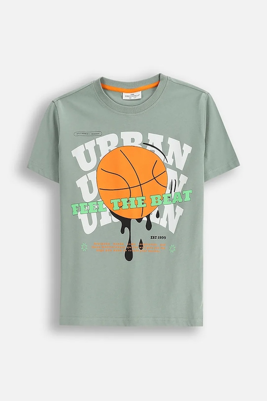 

Детская хлопковая футболка Coccodrillo, зеленый