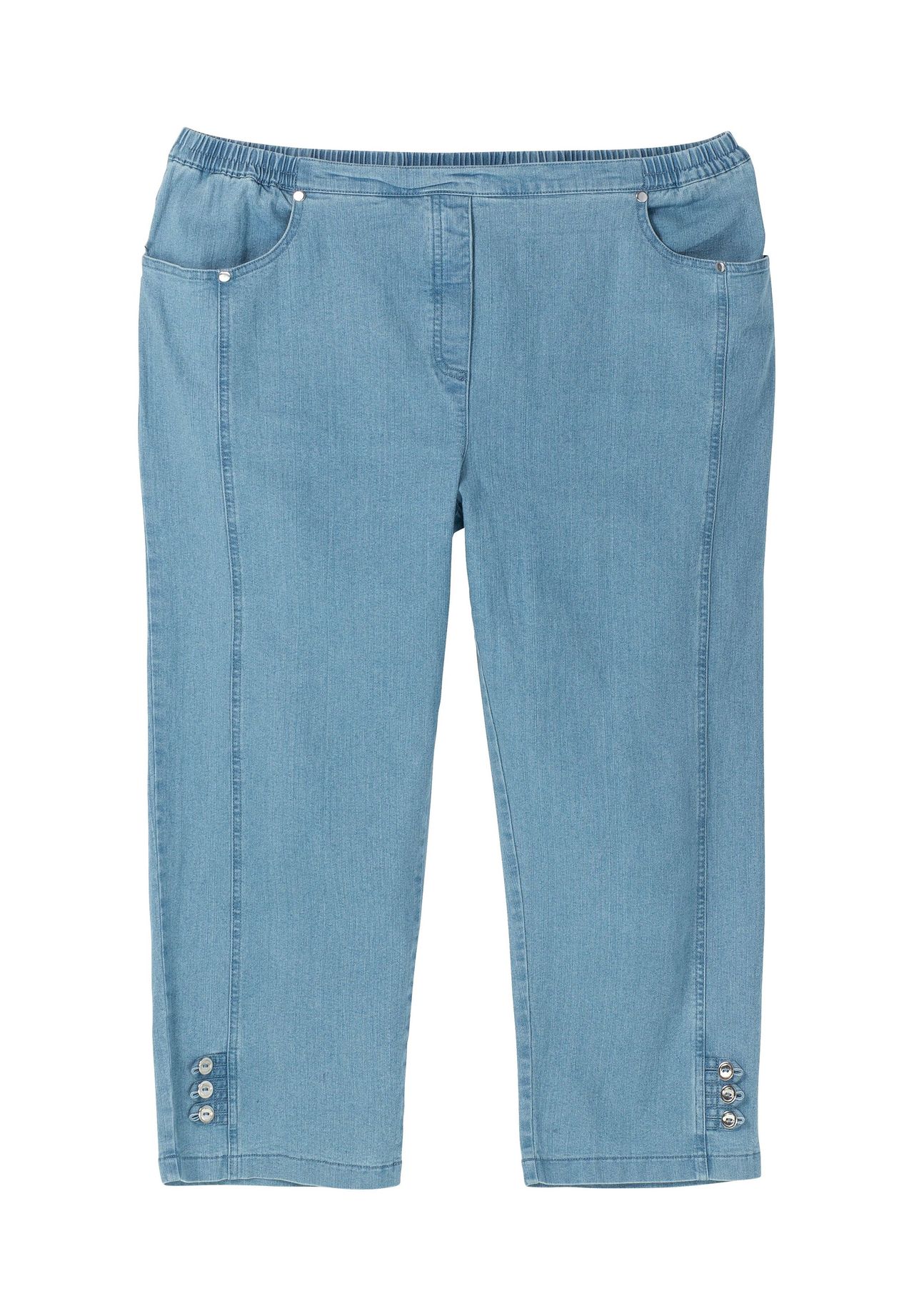 

Джинсы 7/8 с декоративными пуговицами по низу Sheego, цвет Blue Denim