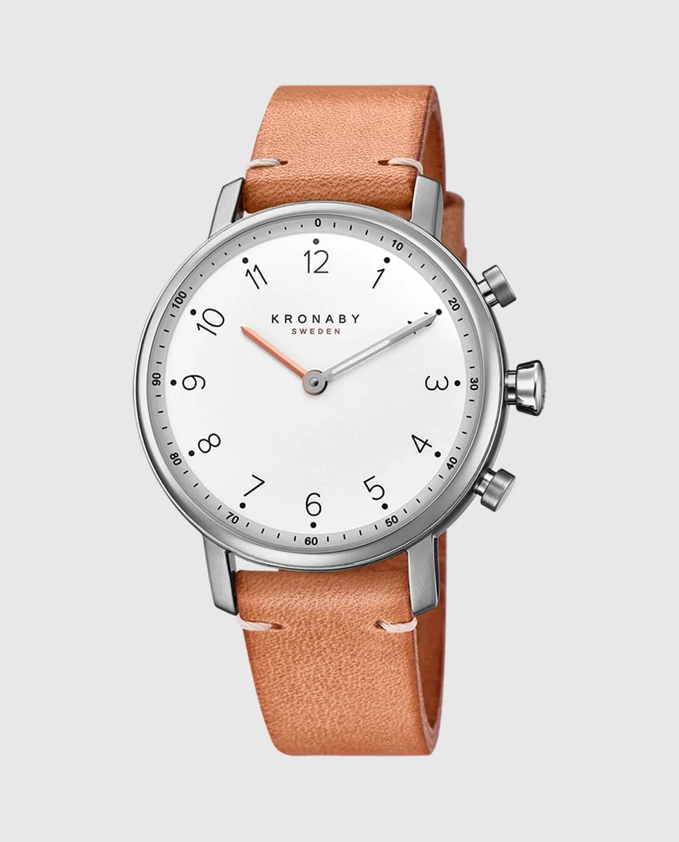 

S0712/1 Женские часы Nord из коричневой кожи Kronaby, коричневый