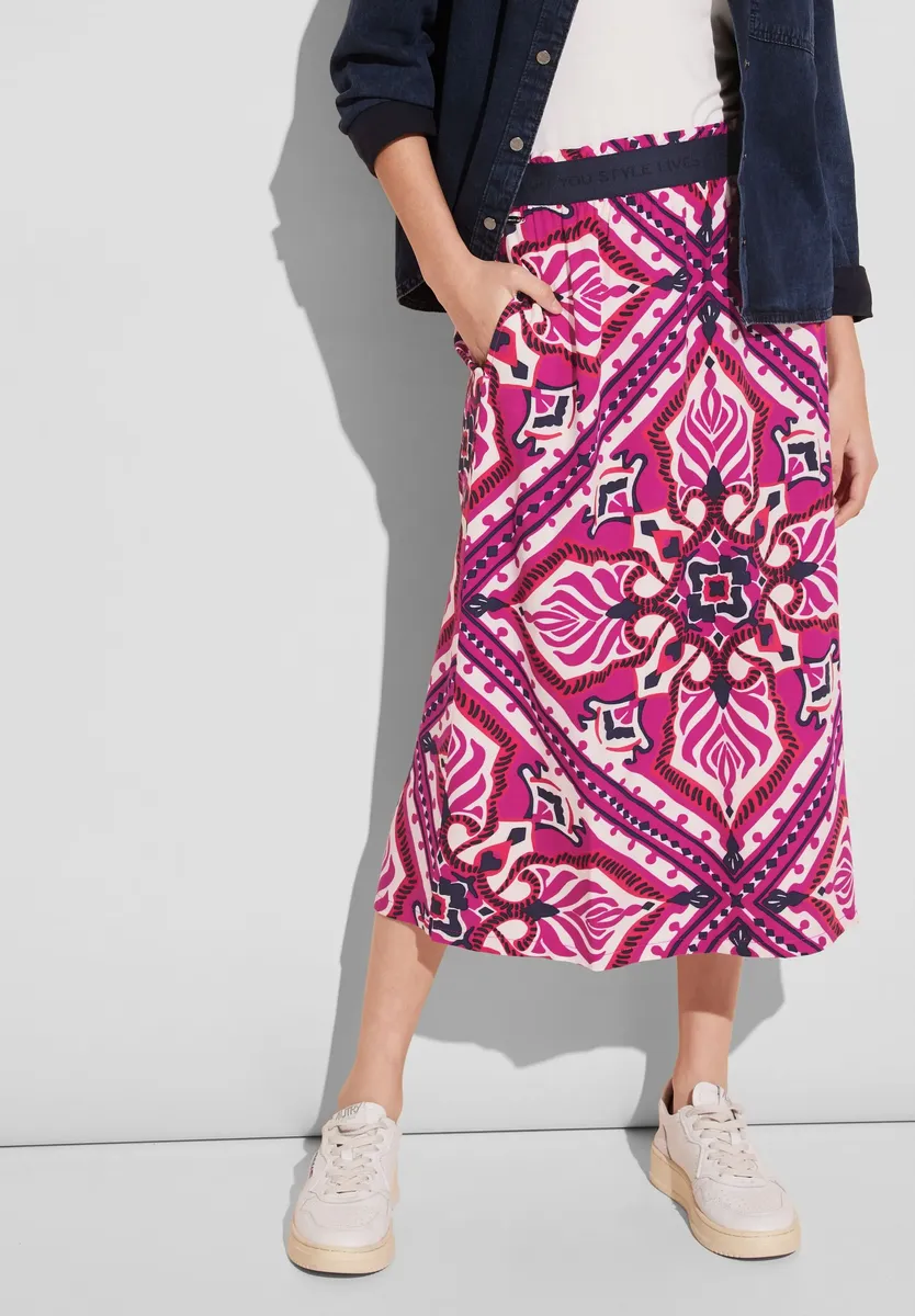 

Юбка макси STREET ONE с графическим узором, цвет Magnolia Pink