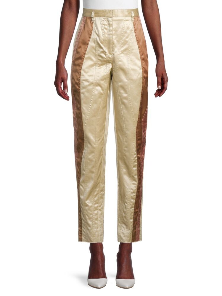 

Брюки с цветными блоками на подкладке из купро Bottega Veneta, цвет Brown Yellow
