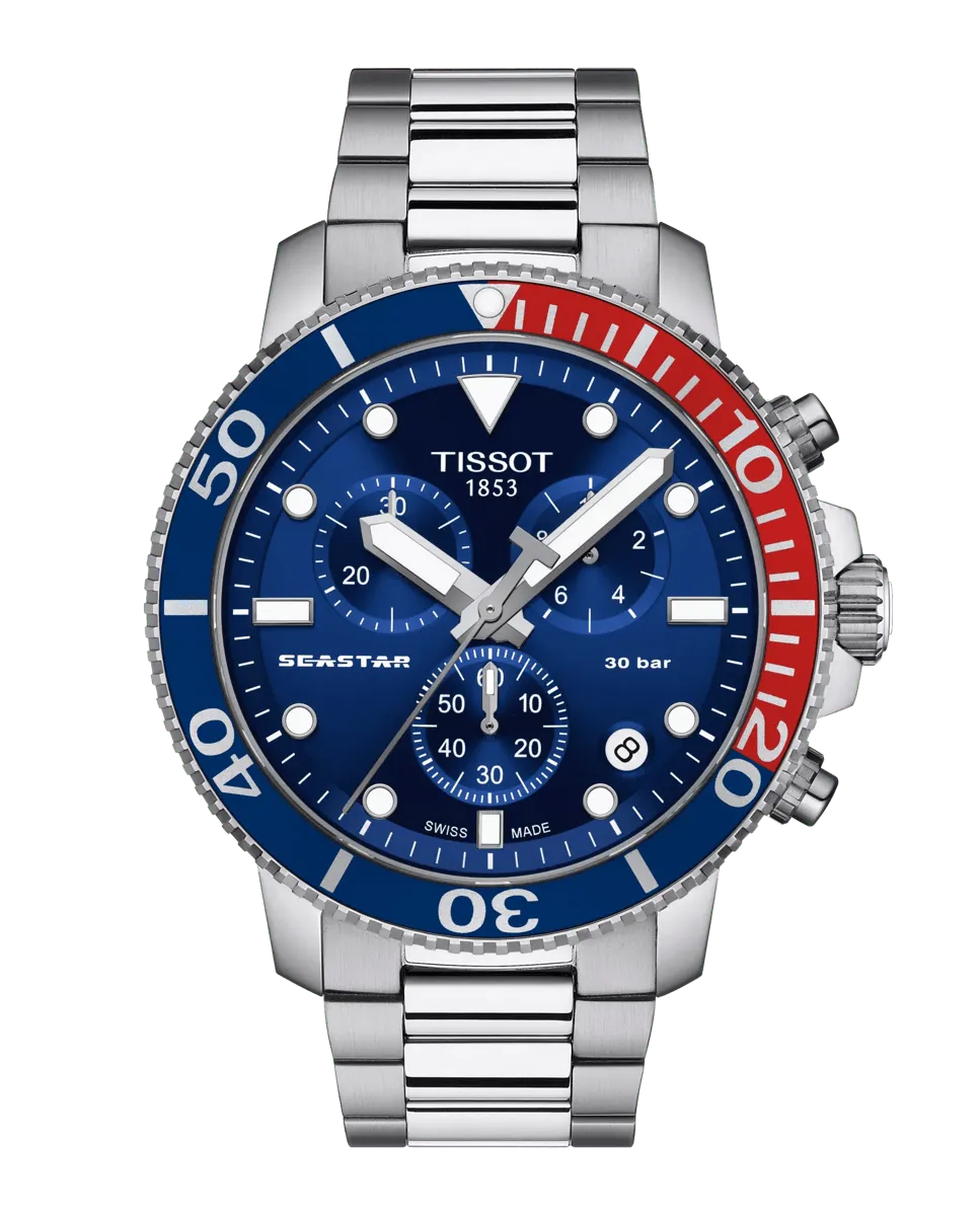 

Мужские часы из коллекции Seastar в стальном корпусе Tissot, серебряный
