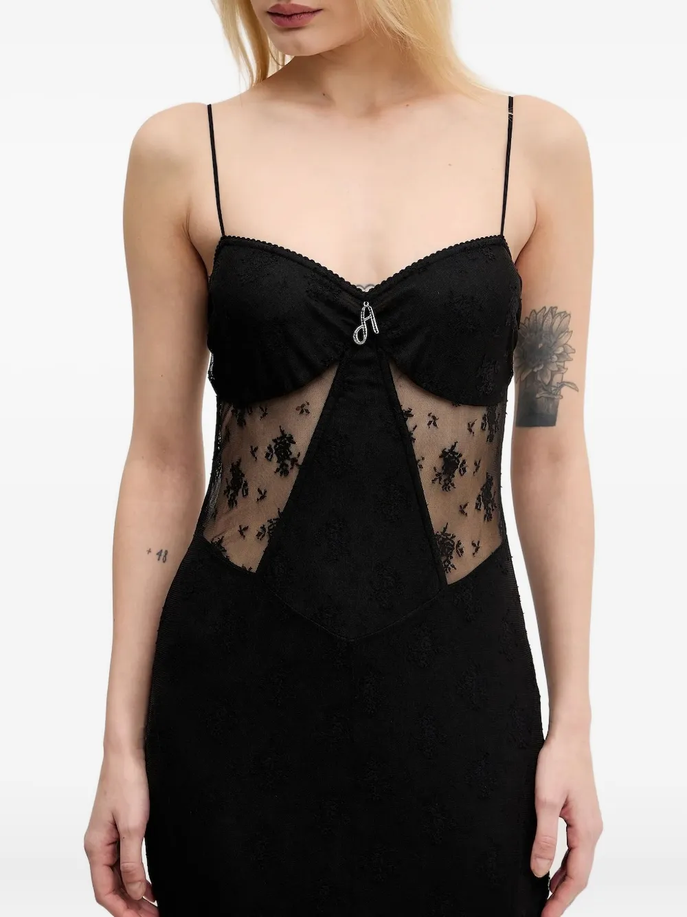 

Платье макси с кружевными вставками Aniye By, черный