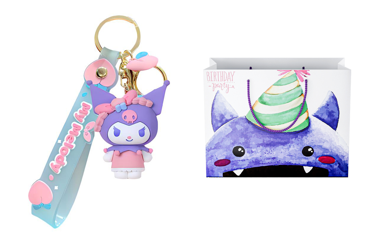 

Sanrio Кулон Hello Kitty My Melody из ПВХ унисекс, Kuromi+Exquisite Shopping Bag A