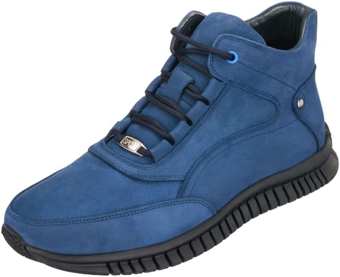 

Мужские кроссовки DALGALA большого размера синие кожаные ручной работы, высокие модные кроссовки