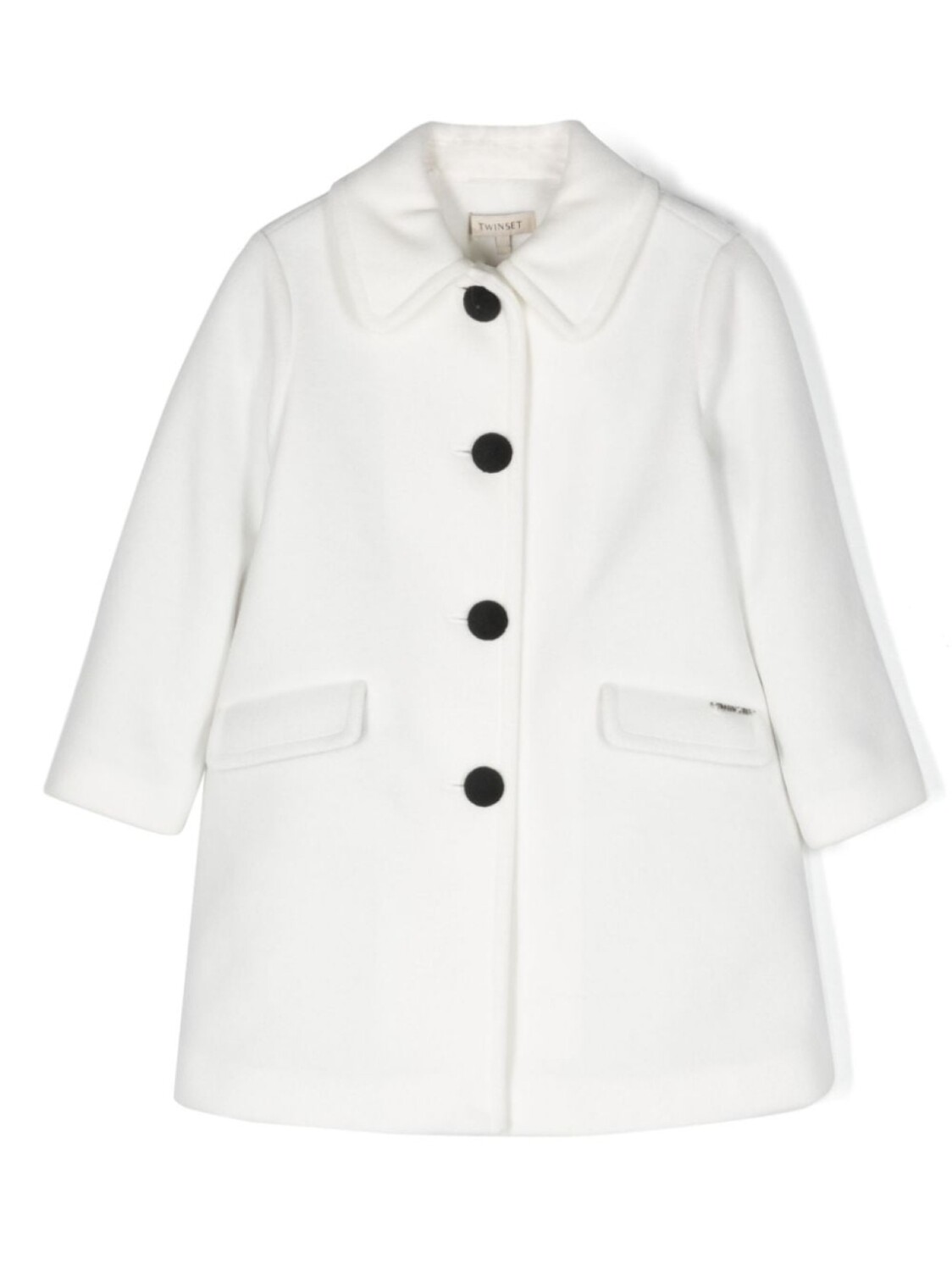 

TWINSET Kids однобортный тренч, белый