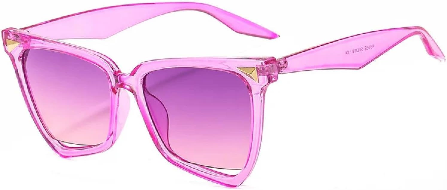 

Роскошные модные солнцезащитные очки для женщин в стиле ретро с заклепками, в стиле панк, прозрачные с градиентной подсветкой, защита от УФ-излучения UV400 MWTSYSQ, Purpleapurple