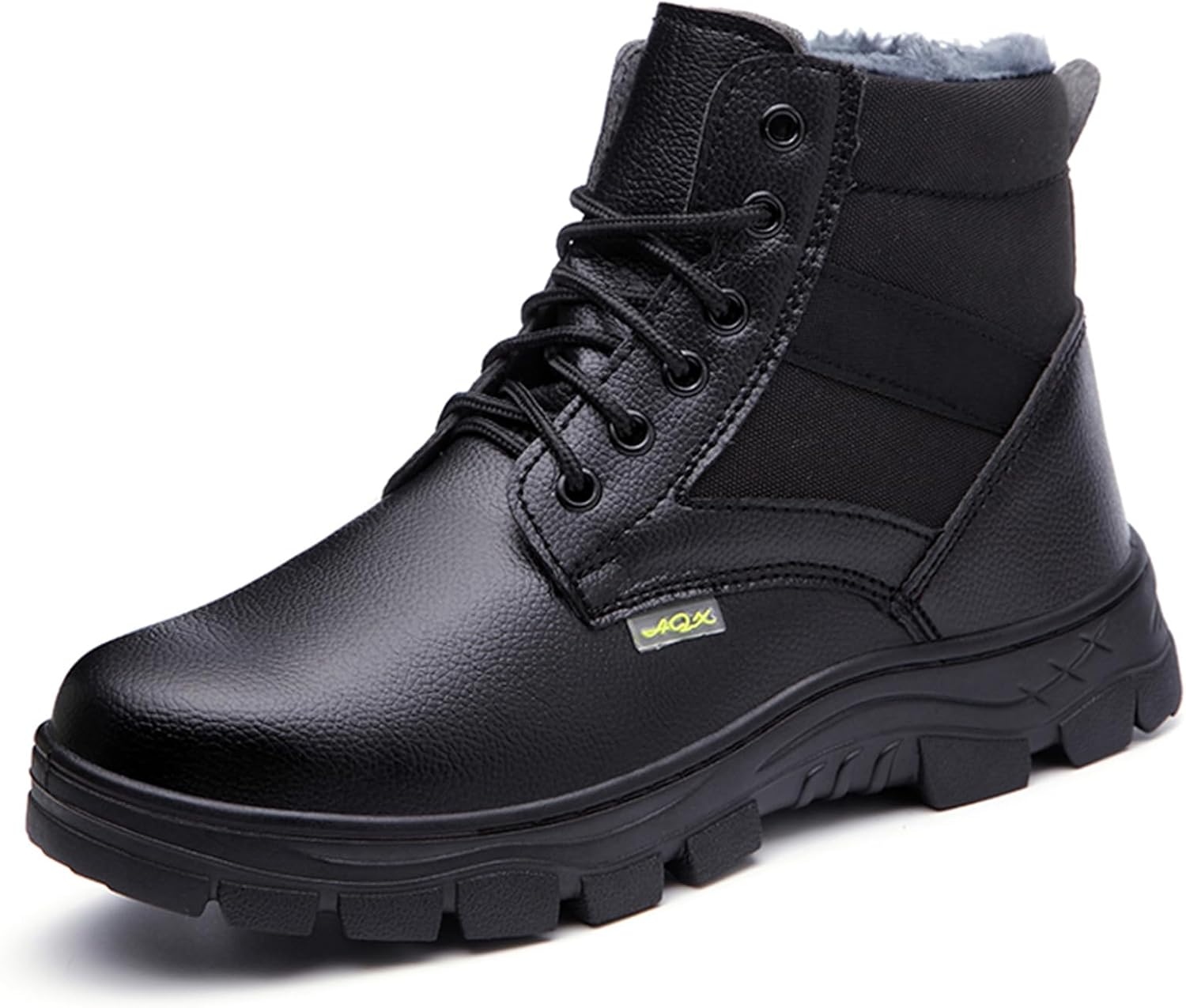 

Мужские кожаные ботинки NXNBHSL с защищенным стальным носком, дышащие, легкие, комфортные, безопасные кроссовки с противоскользящей подошвой, ударопрочные, для работы на улице, черный