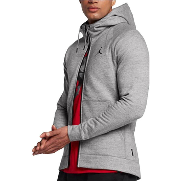 Толстовка Air Jordan Solid Color Zipper Hoodie Men's Grey, серый — фото 2