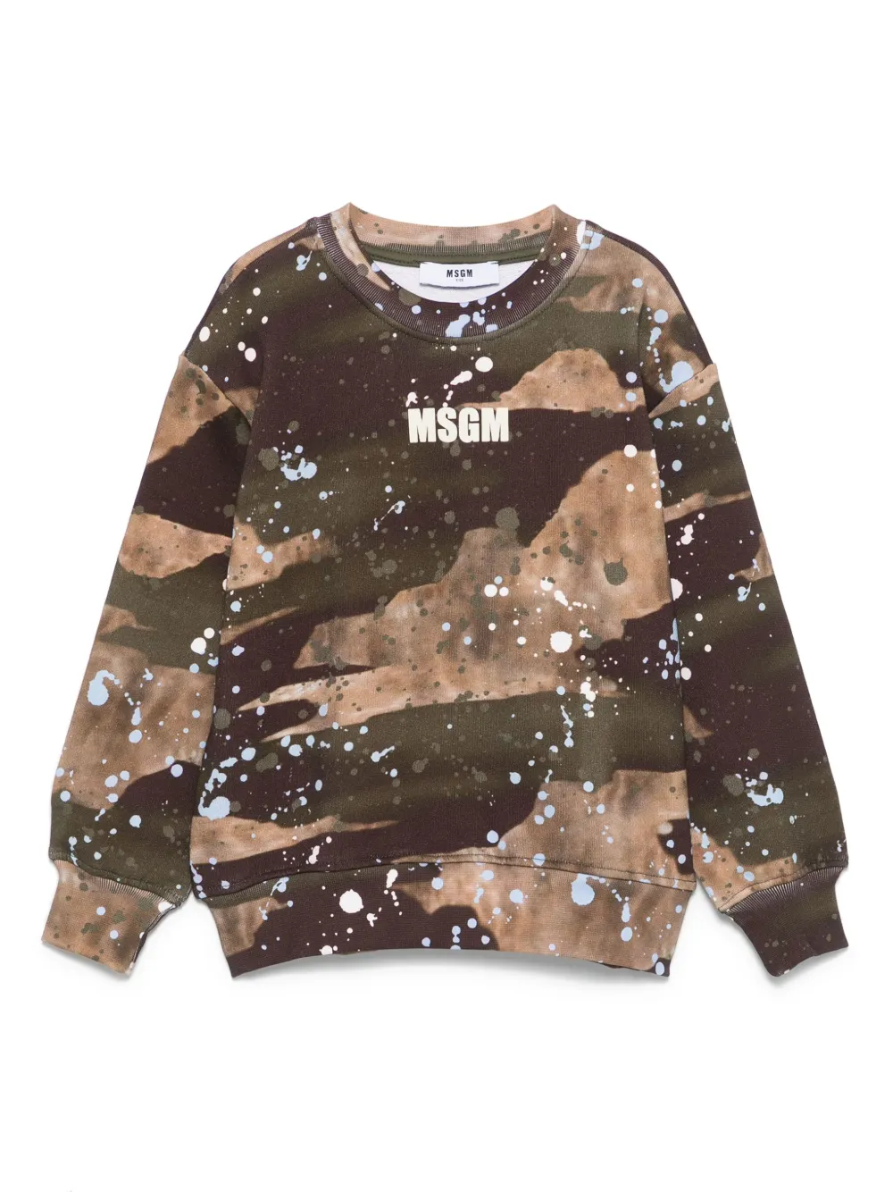 

Толстовка сс эффектом разбрызганной краски MSGM Kids, коричневый