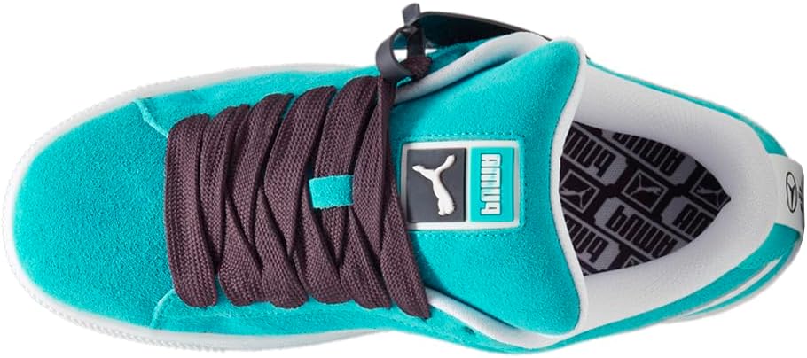 Мужские кроссовки PUMA Mercedes AMG Petronas F1 X Suede, размер XL, на шнуровке, повседневные - зеленые, белые — фото 4