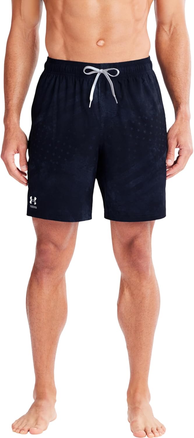 

Мужские шорты для плавания с электробордом Under Armour, затягивающиеся на шнурок и эластичный пояс сзади, быстросохнущие, Midnight Navy