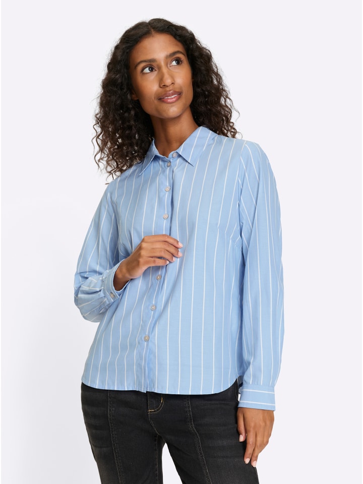 

Полосатая блузка в полоску ледяного голубого и белого цвета Heine