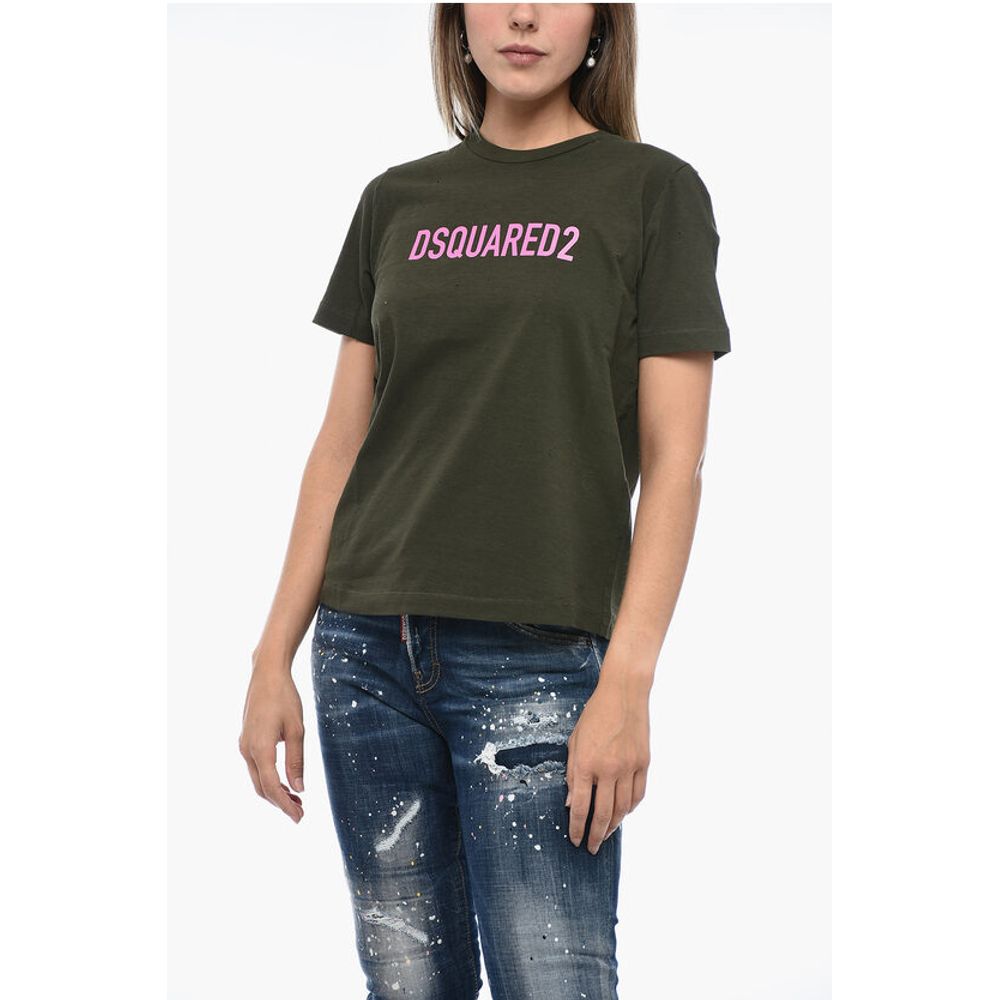 

Футболка с потертостями и логотипом Dsquared2, Army