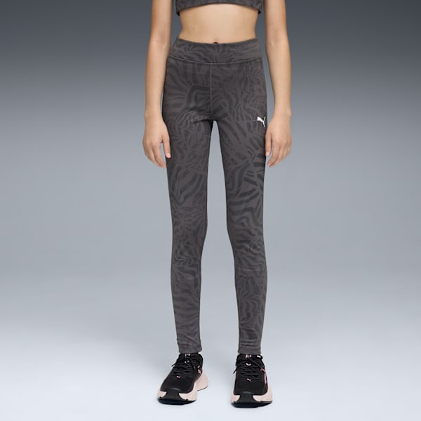 

Леггинсы с анималистичным принтом для больших детей Train All Day Essentials Puma, черный