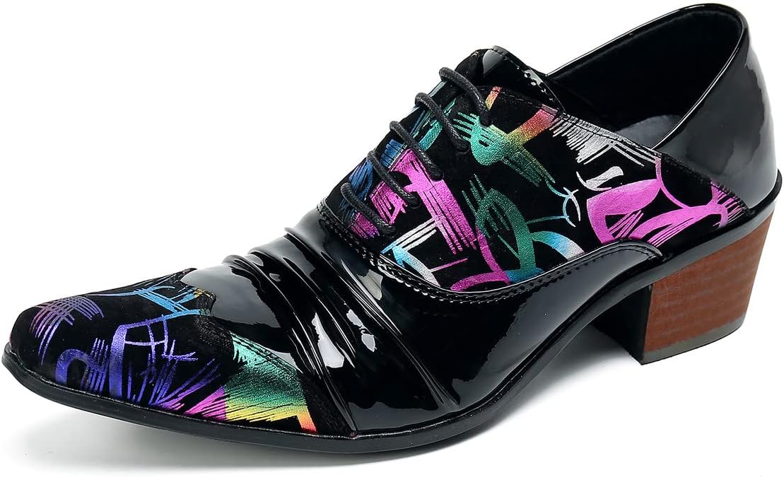 

Мужские туфли Santimon Plain Toe из натуральной кожи с шнуровкой, удобные повседневные, модные, новаторские оксфорды для вечеринок, черный