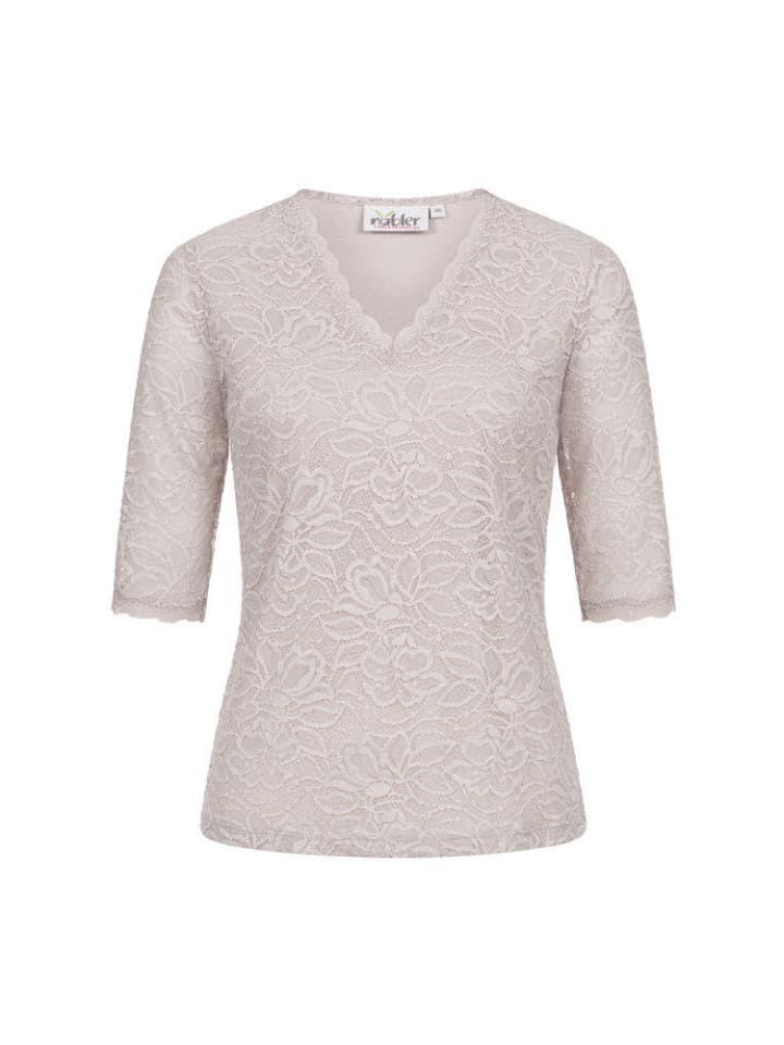 

Традиционная блузка Frieda с короткими рукавами серебряного цвета Nübler