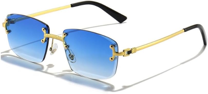 

Солнцезащитные очки LVTFCO без оправы, квадратной формы, для мужчин и женщин, защита от УФ-излучения UV400, небольшой градиент, без оправы, популярные металлические очки, 1